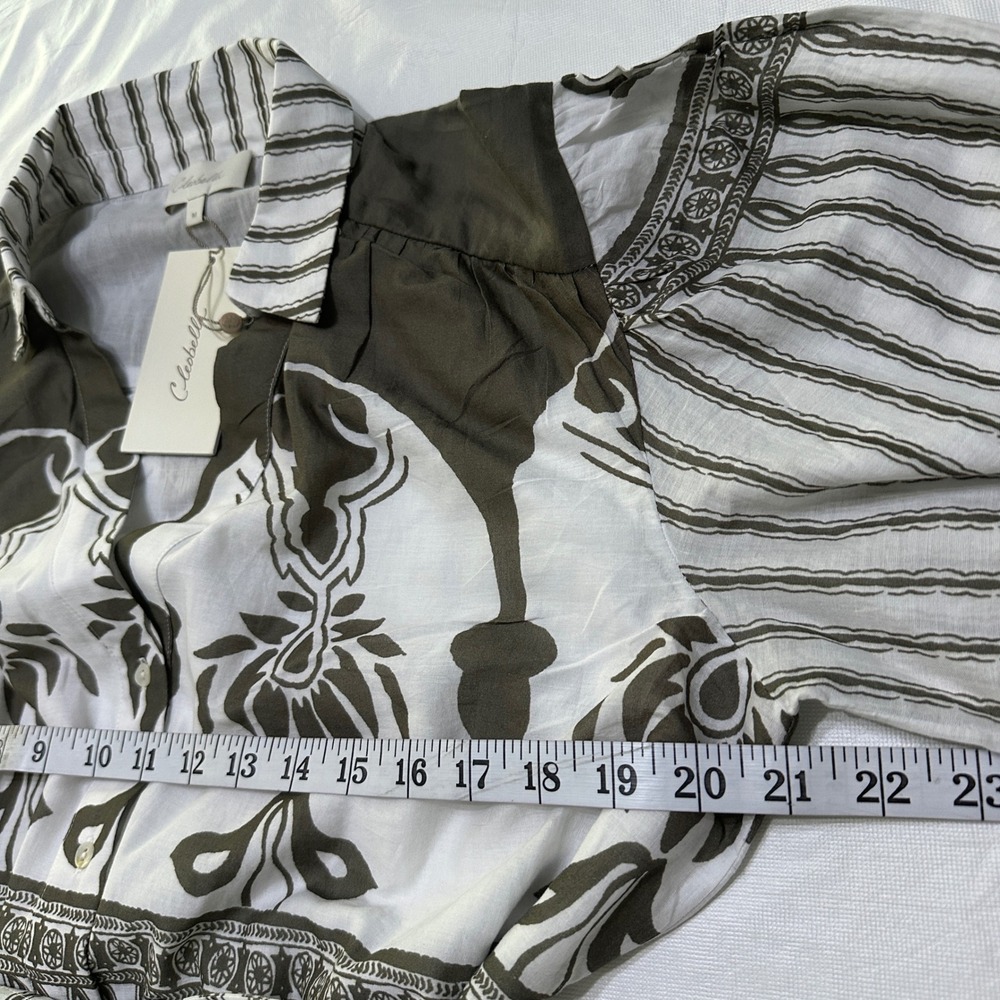 Cleobella Tavia Tiered Maxi Dress M Organic Cotton Sable Print Boho Cottagecore - Picture 5 of 12